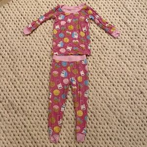 Little sleepies 12-18 month milk and cookies pink pajamas